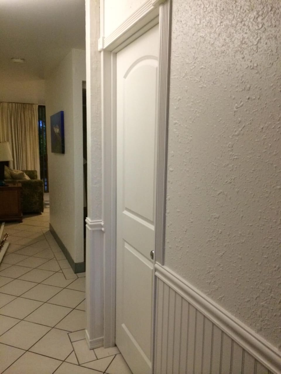 Entering the hallway, bedroom on the right. 