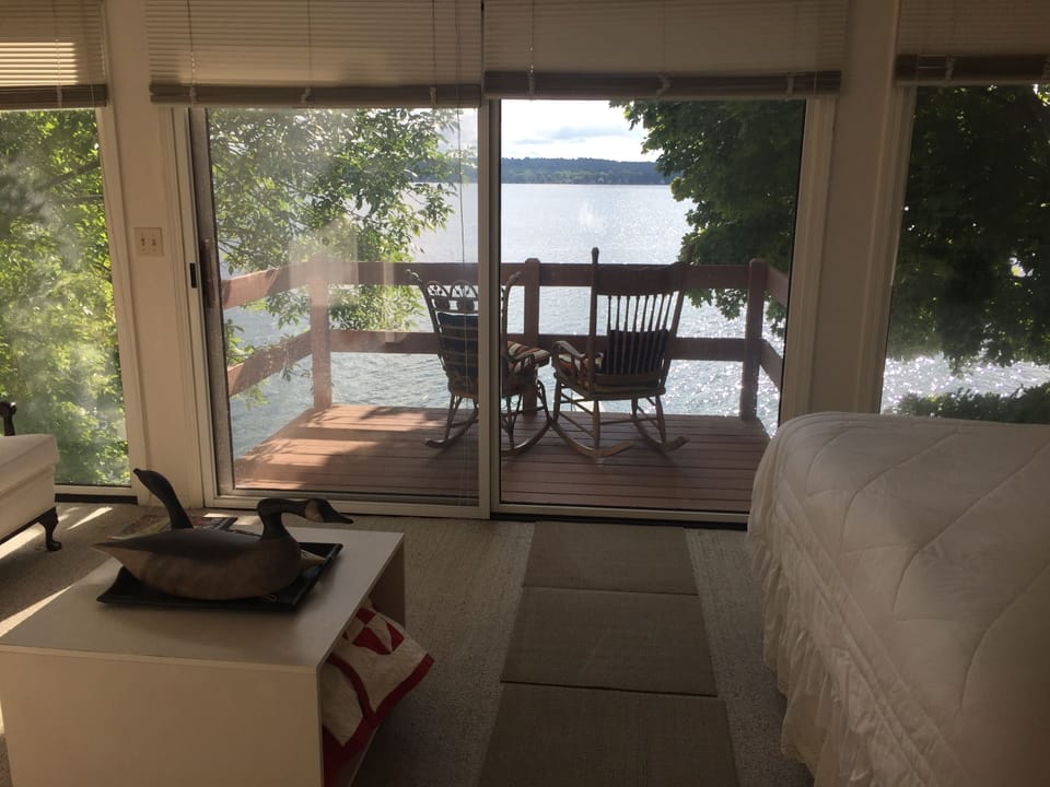 Enjoy coffee on your private Bedroom's Terrace in summer - 25 ft+- from water