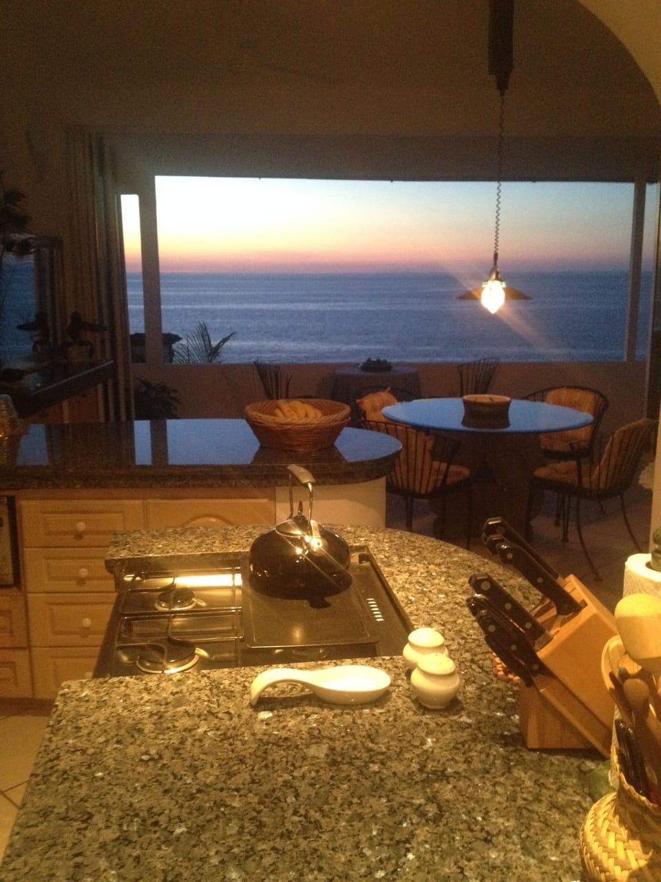 Sunset from the kitchen.  Mornings and evenings are the best.