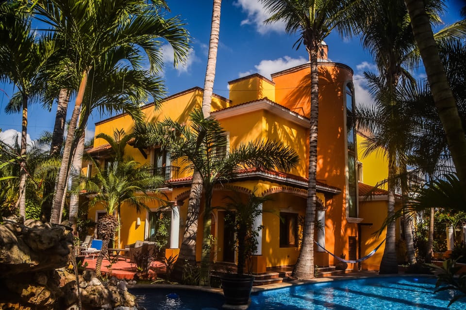 Villa is set in tropical Private landscape