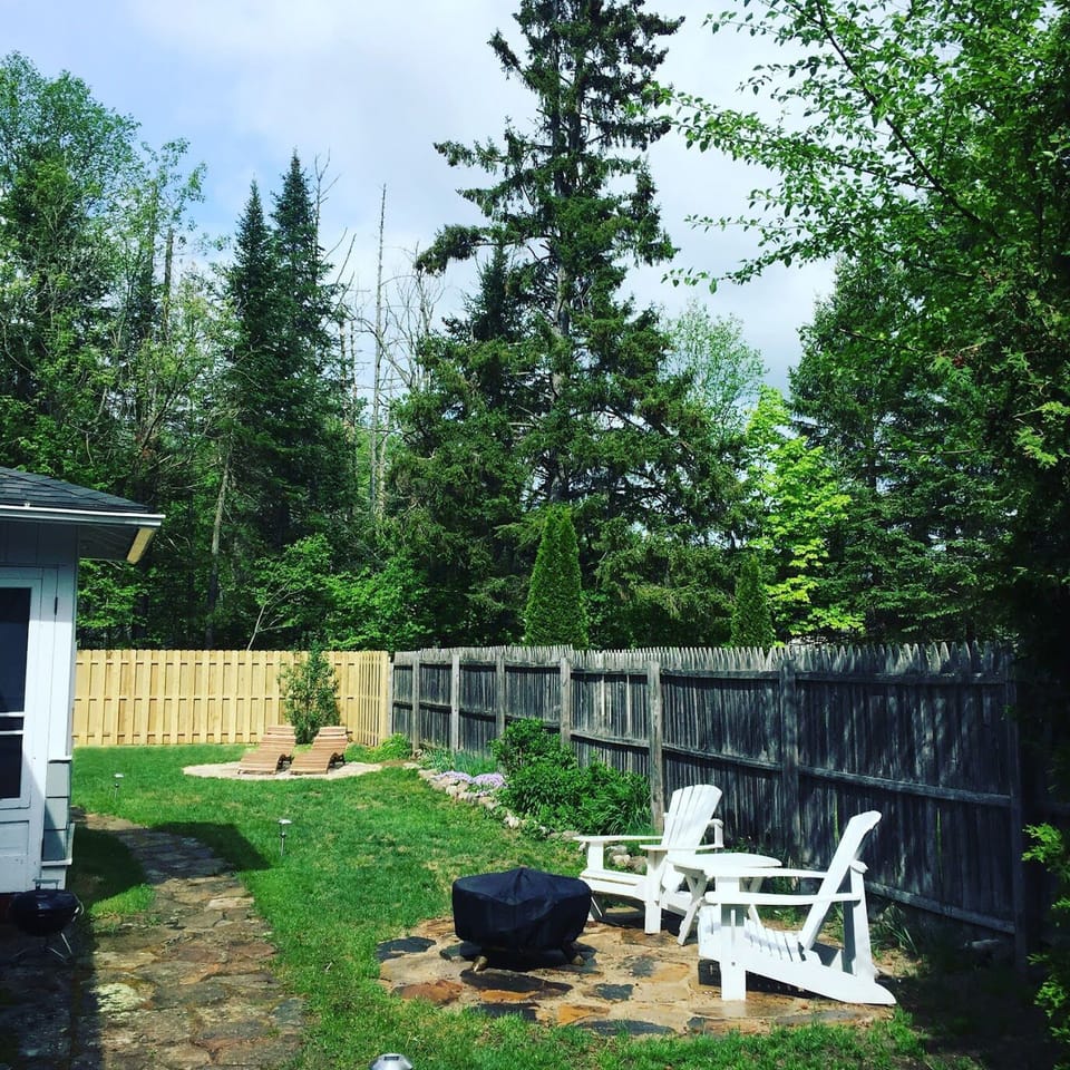 Yard, Adk chairs, Firepit