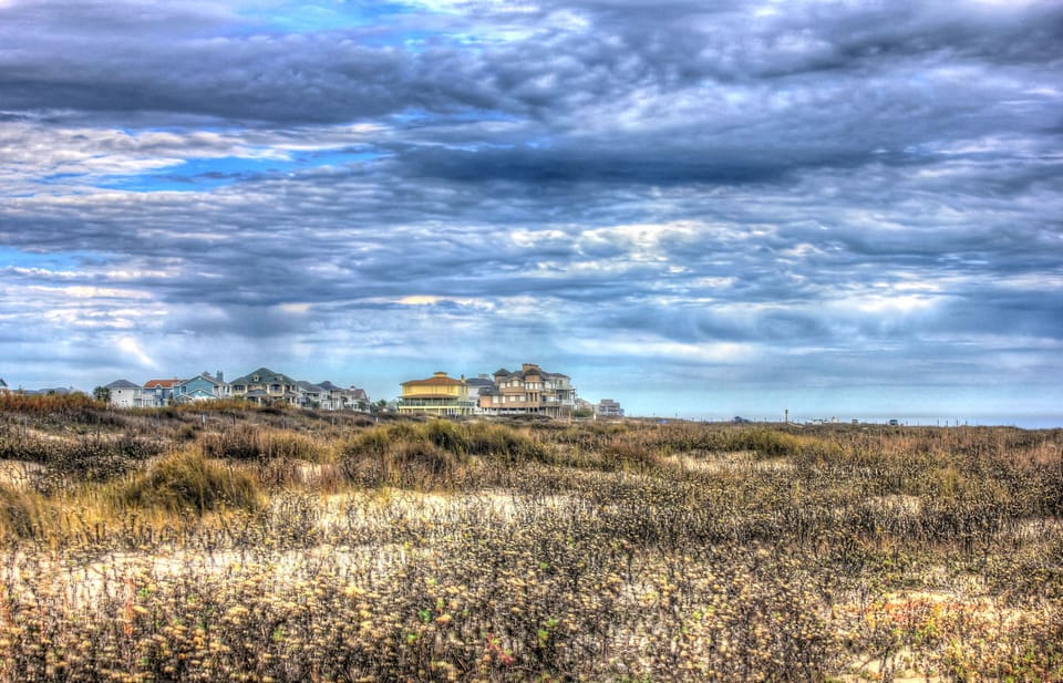 Even on cloudy days the beach can ease tension and melt away stress.