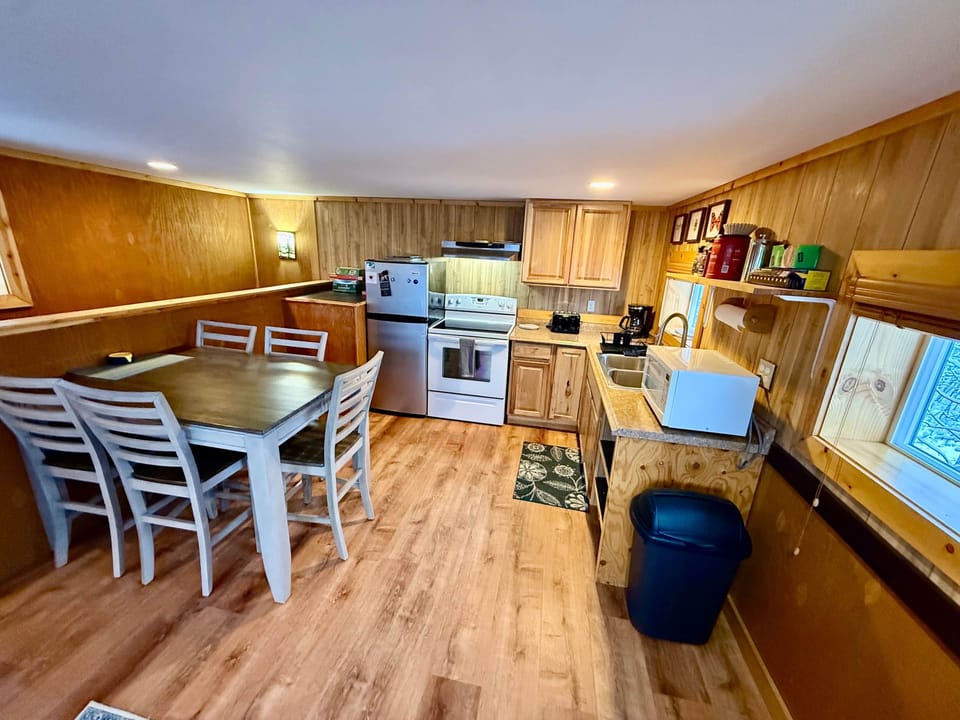 table has extra leaf if you need space for the stocked games or larger dinners