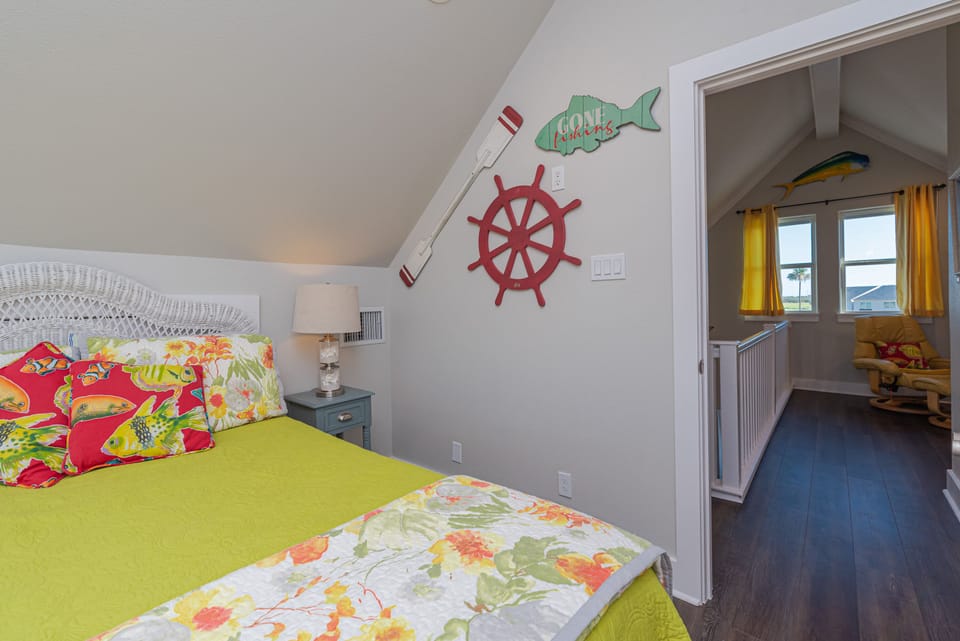 Master bedroom has views of the bay