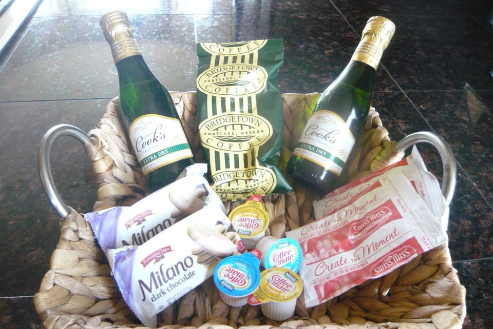Welcome Basket! We want you to feel special and pampered at Mermaid's Cove.
