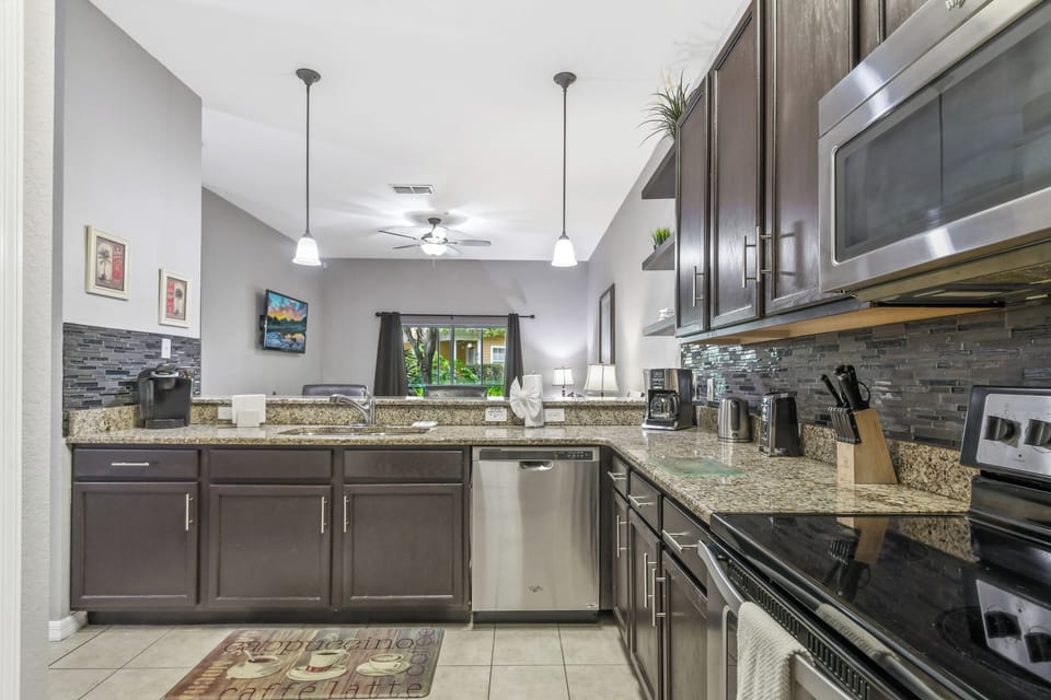 Kitchen angle with granite counters