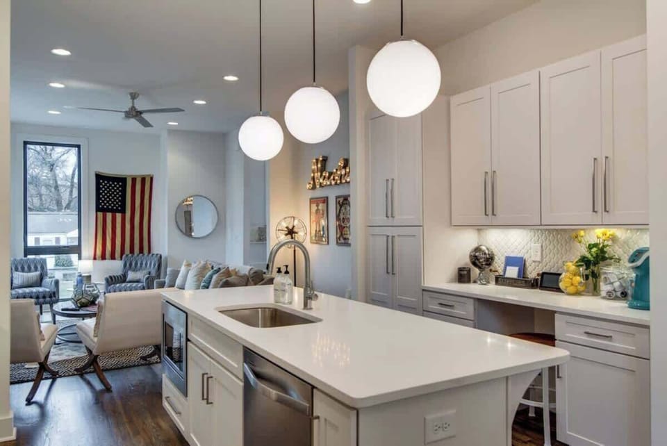 With its seamless flow to the living room, the kitchen makes cooking a social part of your stay.