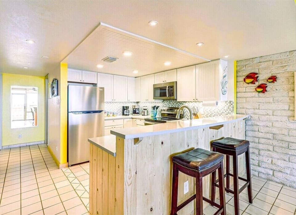 Functional well equipped kitchen where all YOU chefs will make it happen.