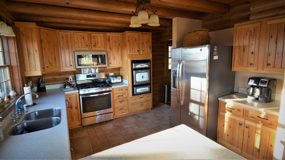 Kitchen includes all stainless-steel appliances