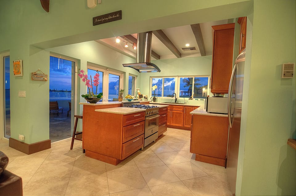 Expansive view of the ocean as you cook on a bertazzoni italian range