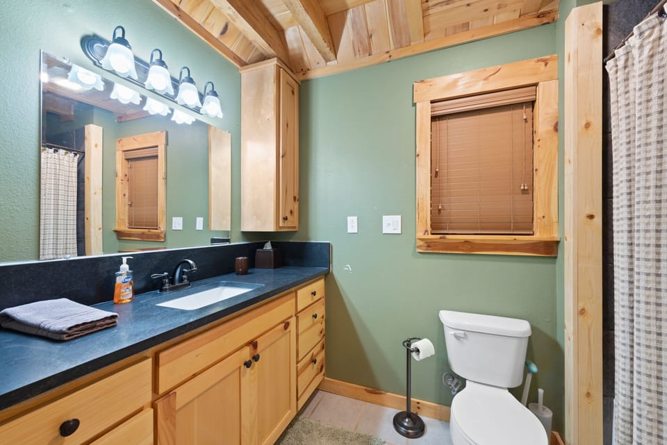 1st floor bedroom, ensuite bathroom.  Tile shower with soaker tub