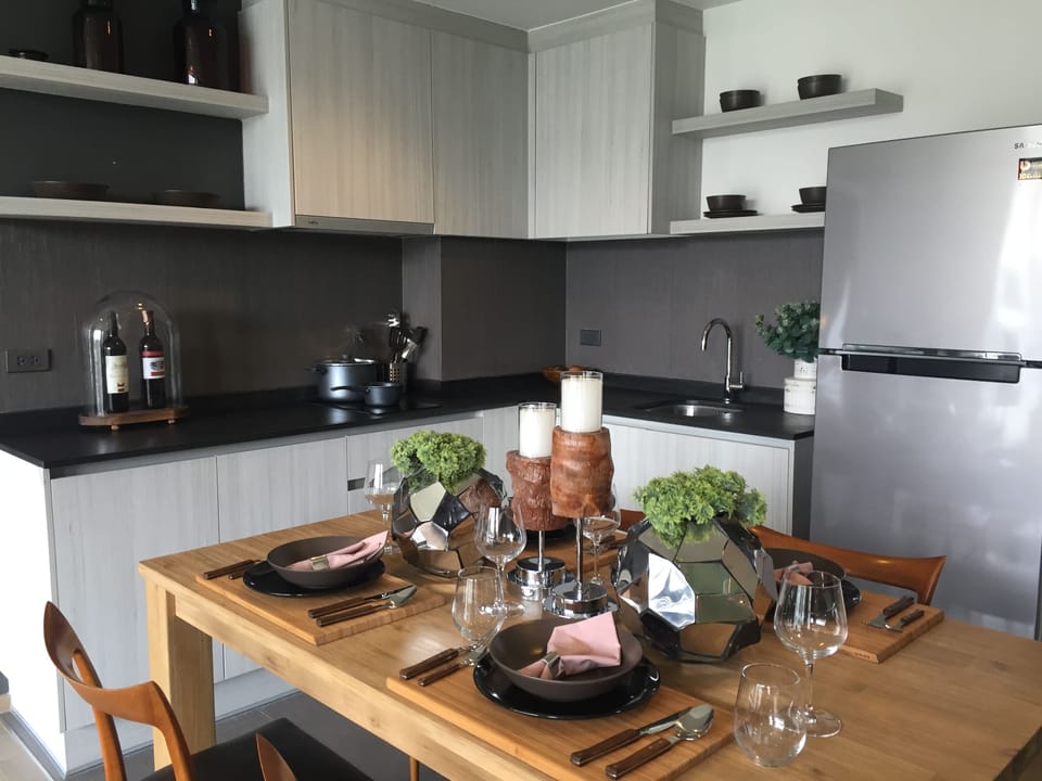 2 Bedroom Apartment | Private kitchen | Fridge, microwave, oven, stovetop