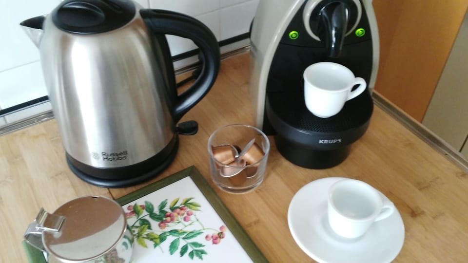 kettle and Nespresso coffee machine