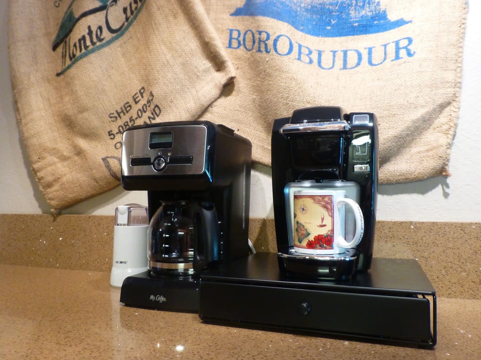 Coffee Station! Keurig single serve or a brewed cup.  Bring your favorite K Pod.