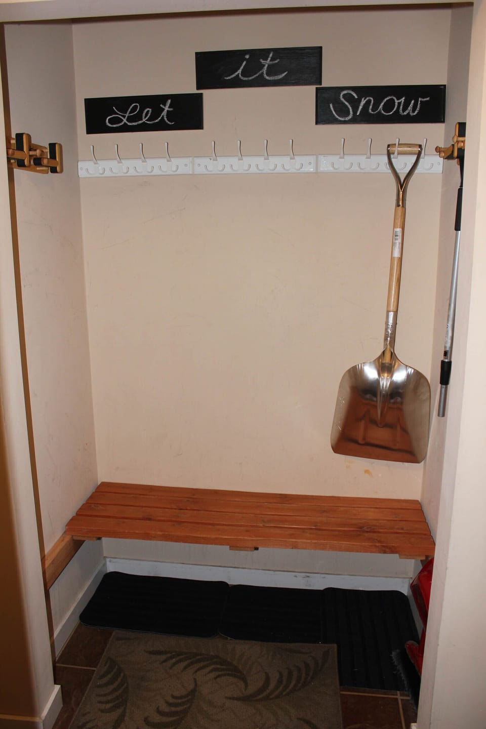 This is your ski/snowboard closet and the motto says it all.