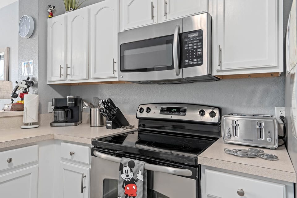 Modern kitchen with stainless steel appliances and everything you need