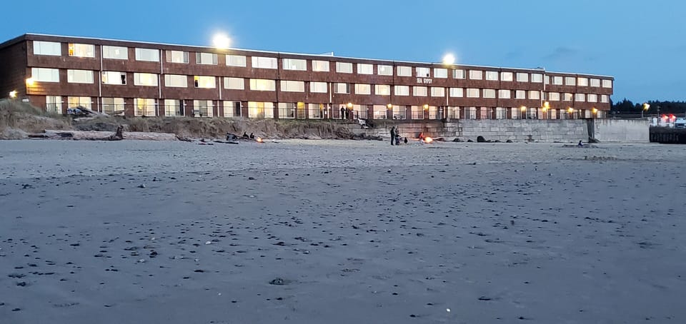   View from the beach where this great condo is located.  Beach is lit at night!