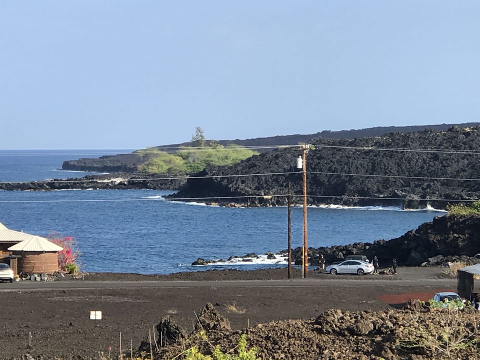 View of the rock, snorkel spot, from the lanai