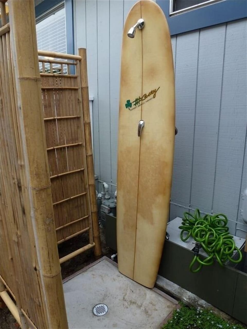 Hot and cold outdoor shower