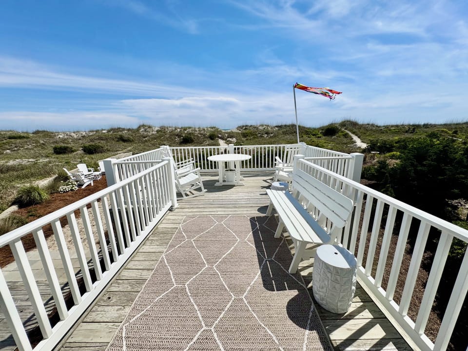 Relaxing beach side deck