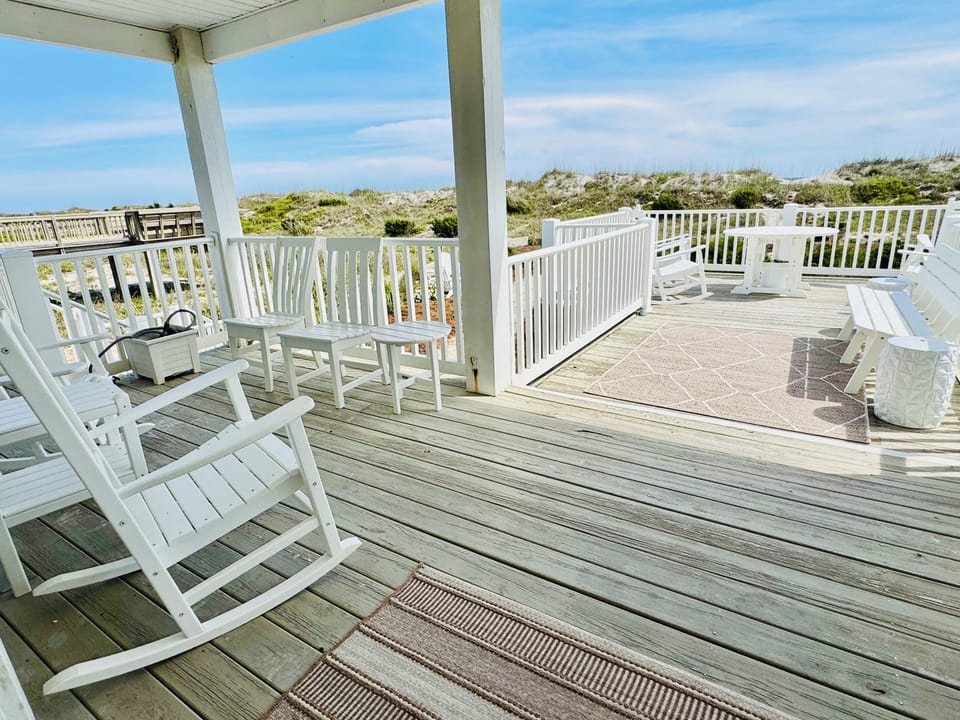 Covered deck and open deck beach side