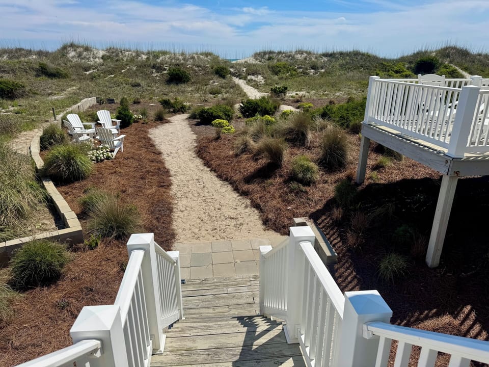 Steps to pathway over dunes to beach