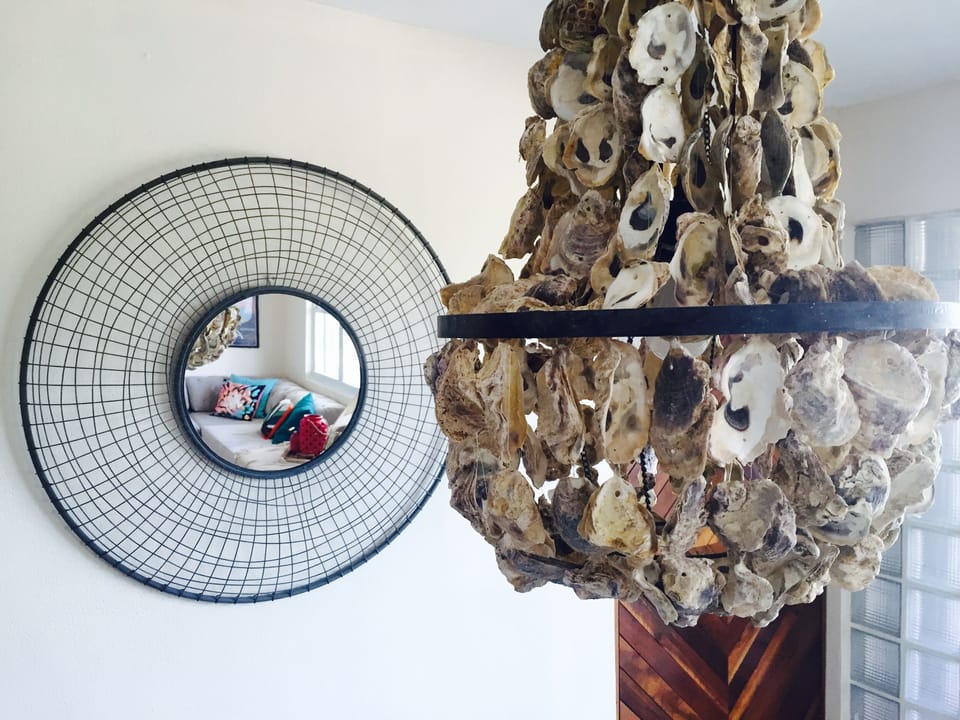 Beautifully appointed... oyster chandelier 