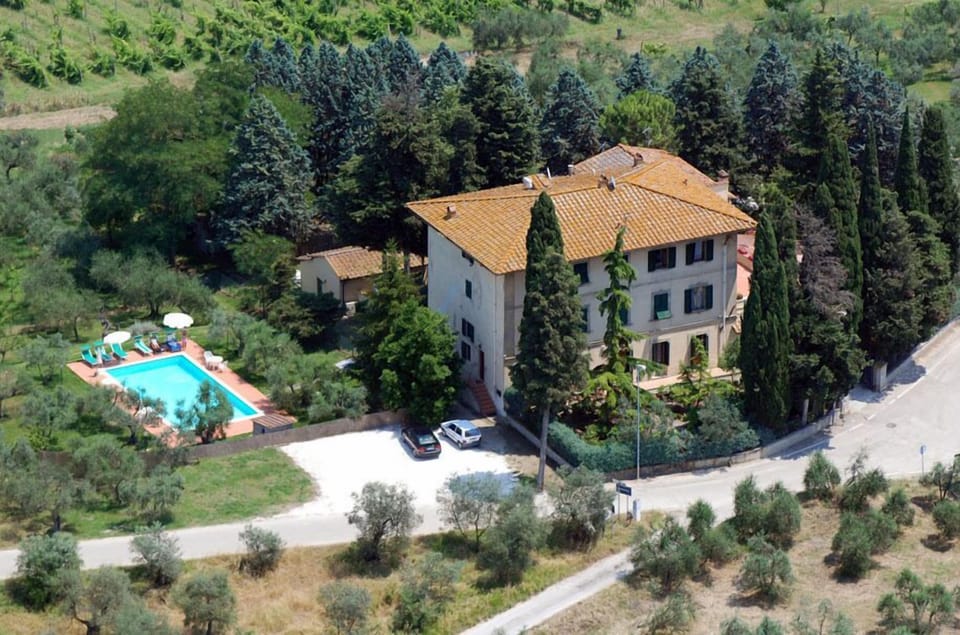 aerial picture of the villa