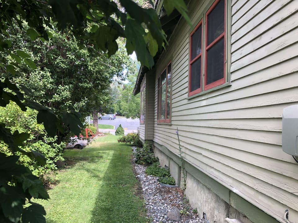 Side yard right next to our local bike shop
