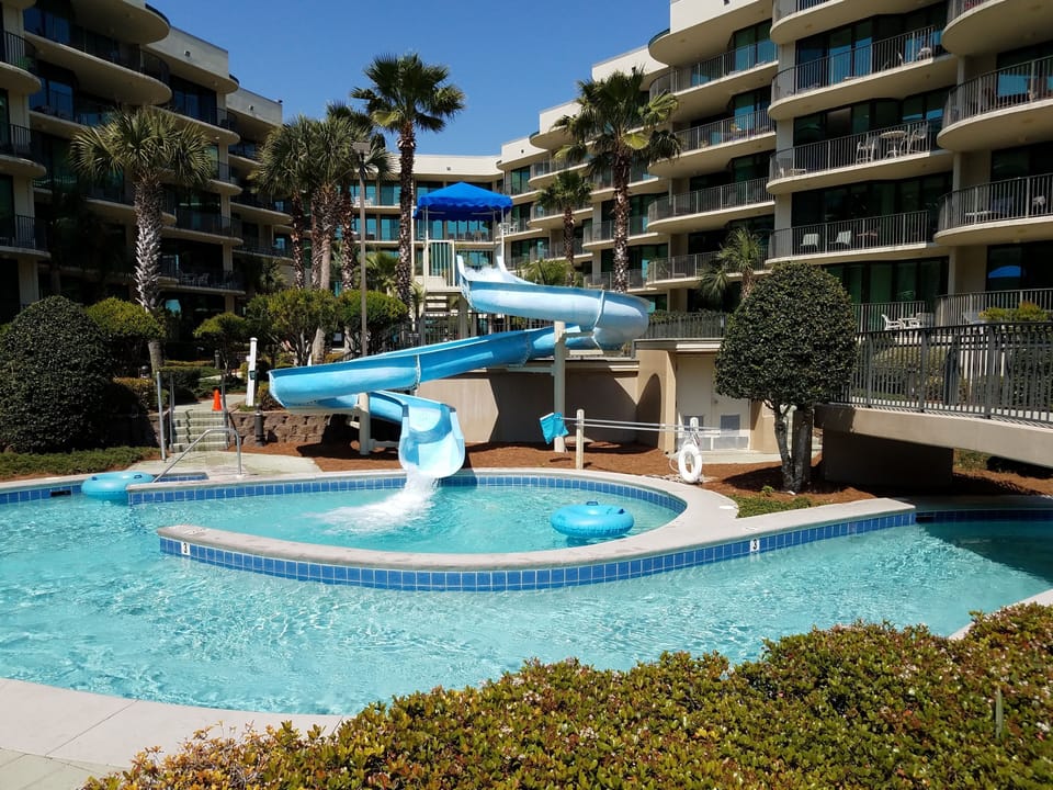 Water slide and lazy river