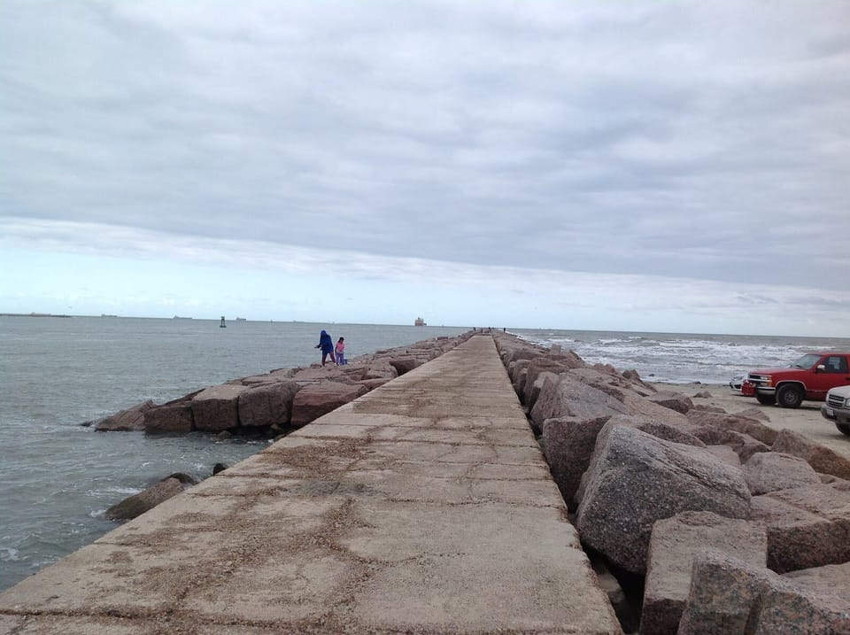 Take a stroll down the south jetty- slippery when wet! 