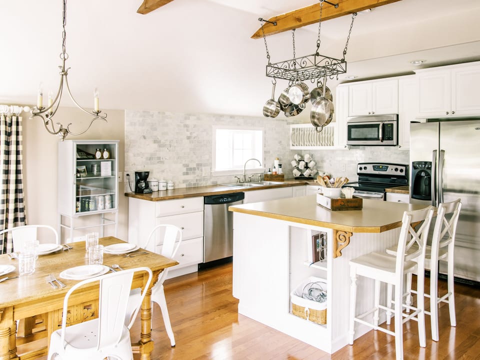 Modern farmhouse charm in our barn loft. 