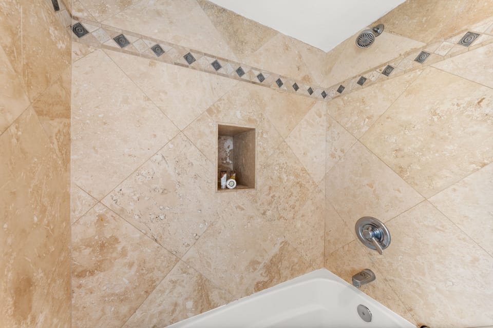 First bathroom shower/tub
