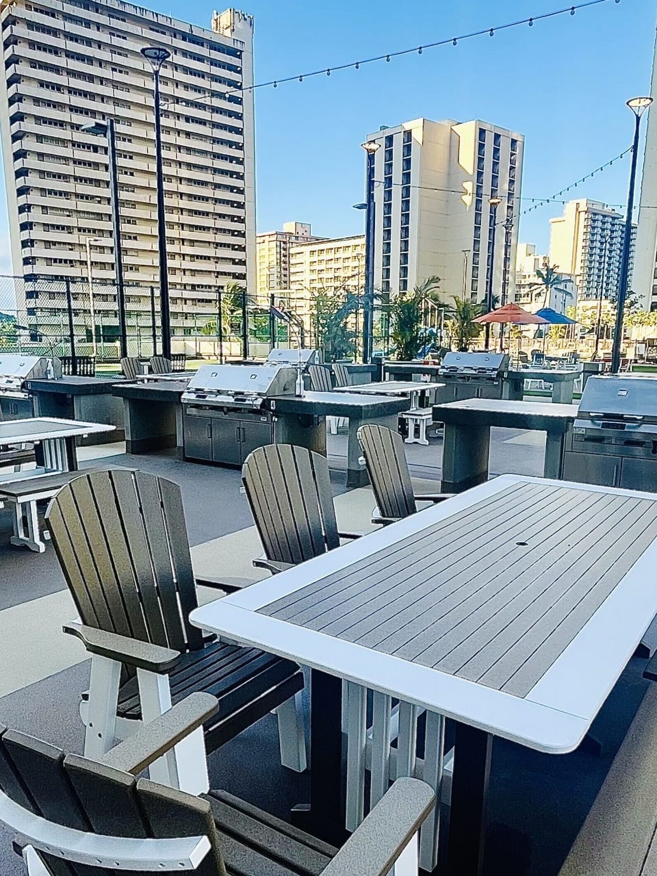 Coin operated BBQs and tables on Rec-Deck
