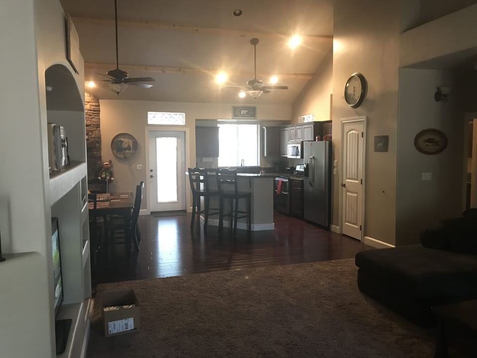 Family room and kitchen from the front door