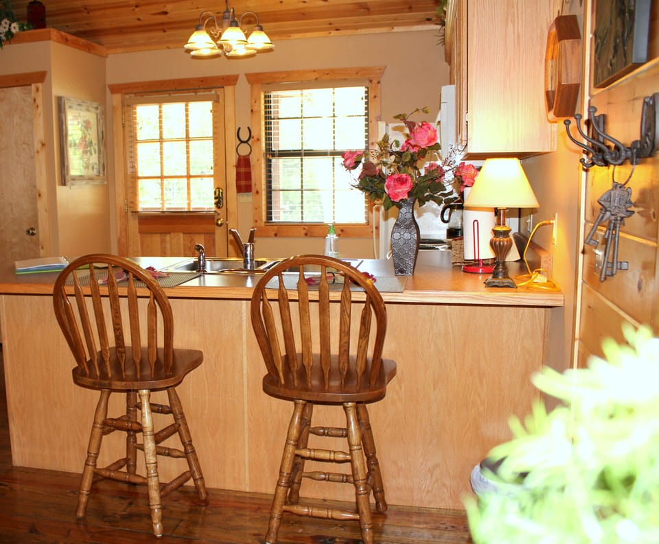 This kitchen have everything you will need  including a coffee pot,  coffee.