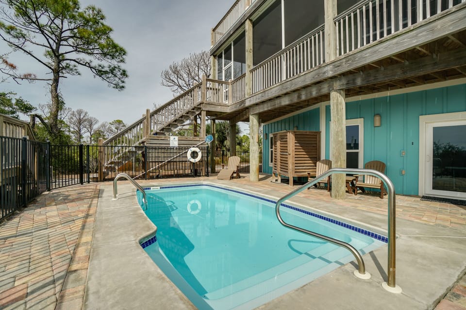 Pool can be heated weekly for a $350 fee.  Heated with gas, not a heat pump.