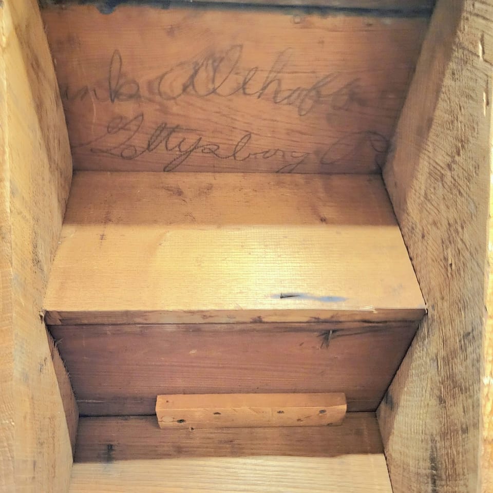 We found this, It was the carpenter that worked on the house!
