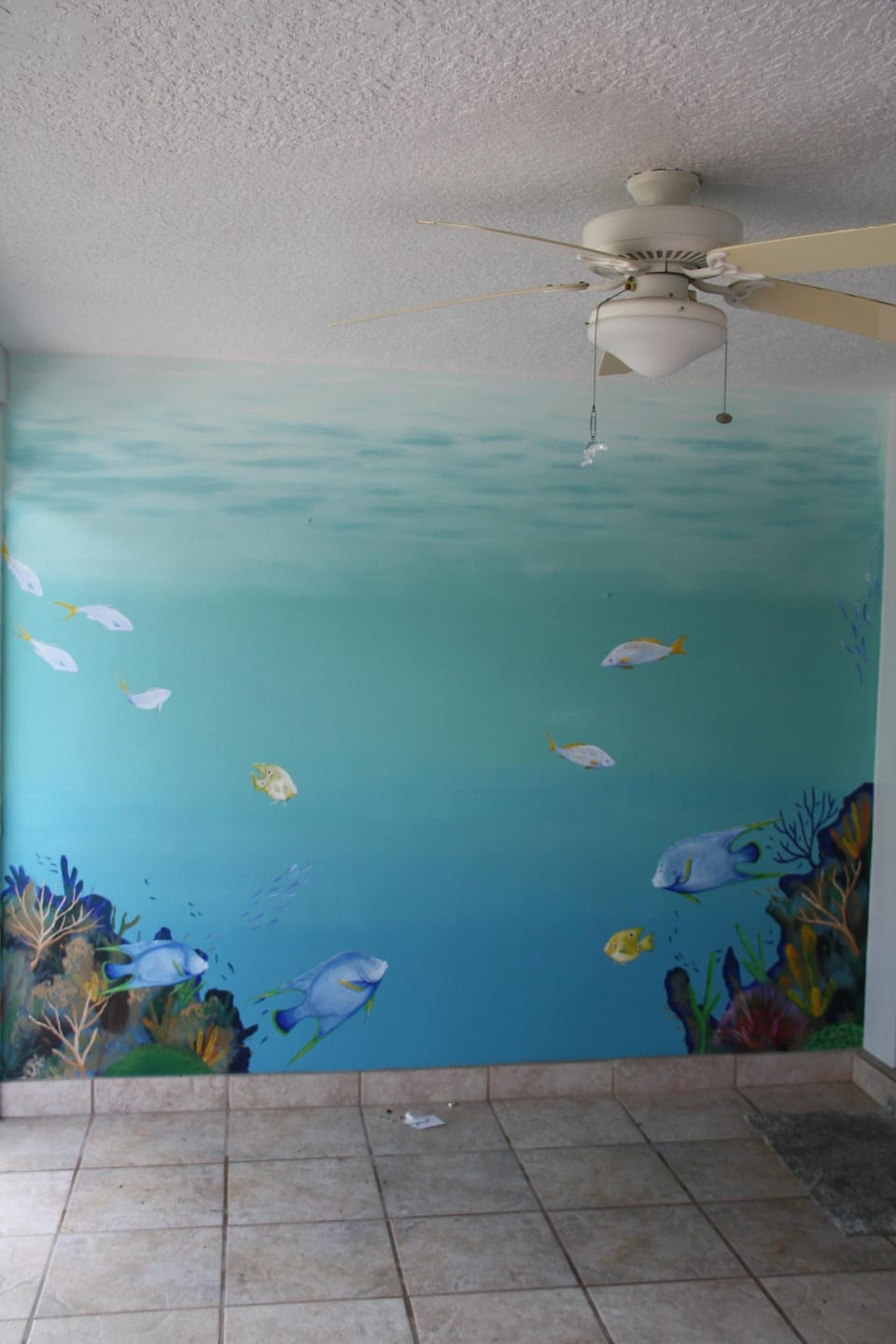 Wall painting in outdoor Lounge patio