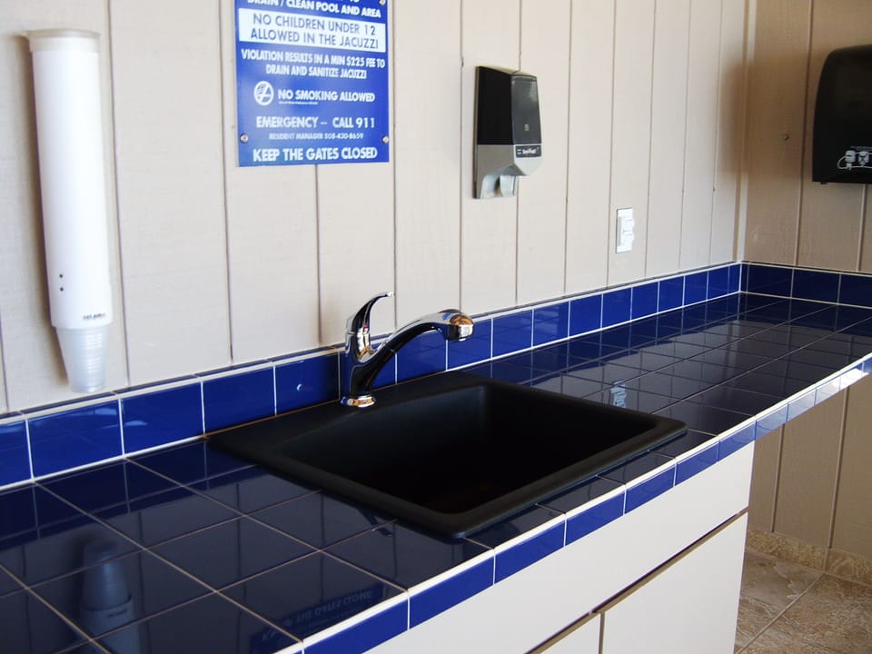 Sink and counter and the BBQ area