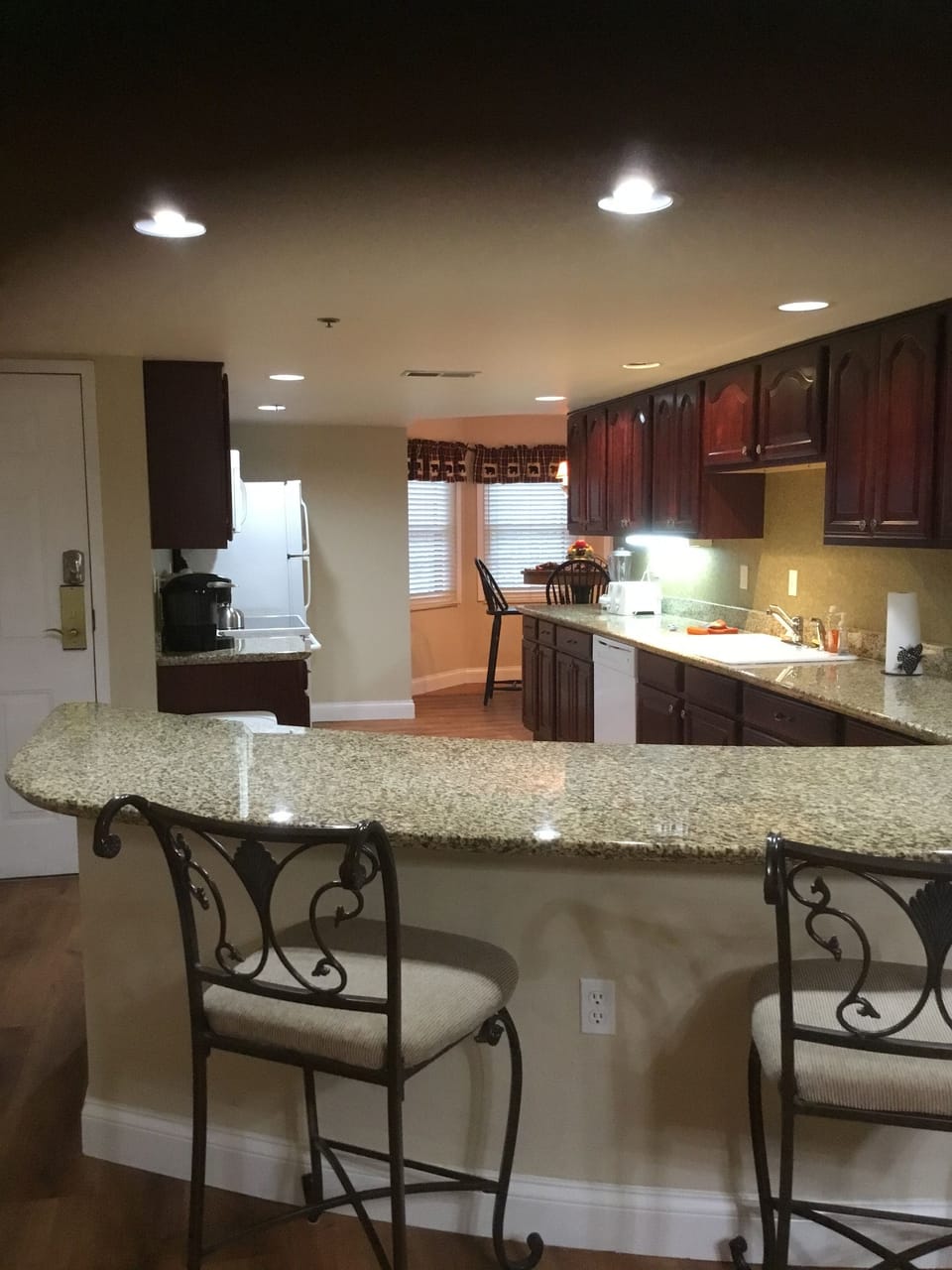 Enjoy the granite counter tops in the spacious kitchen.