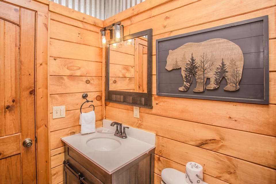 Newly renovated half bath Level 2/Main Level