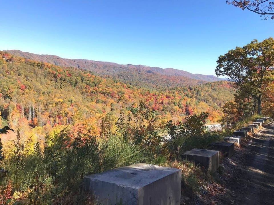 Looking across the highway towards Blowing Rock