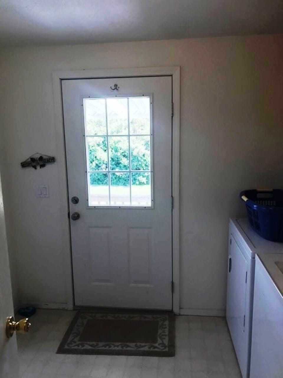 Back door in Laundry Room