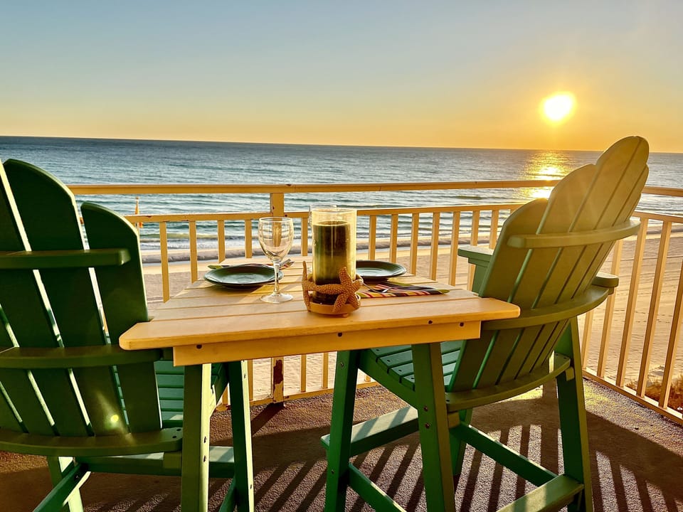 One of 3 Balconies.  2nd floor end unit puts you right on the beach.