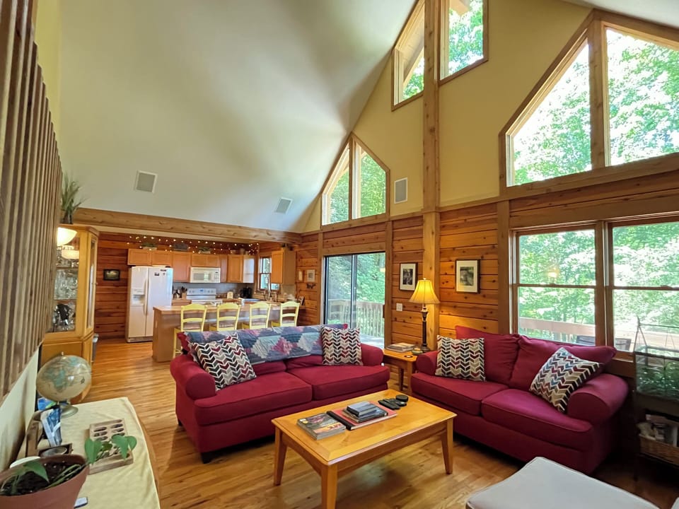 Open floor plan helps the cabin live large.