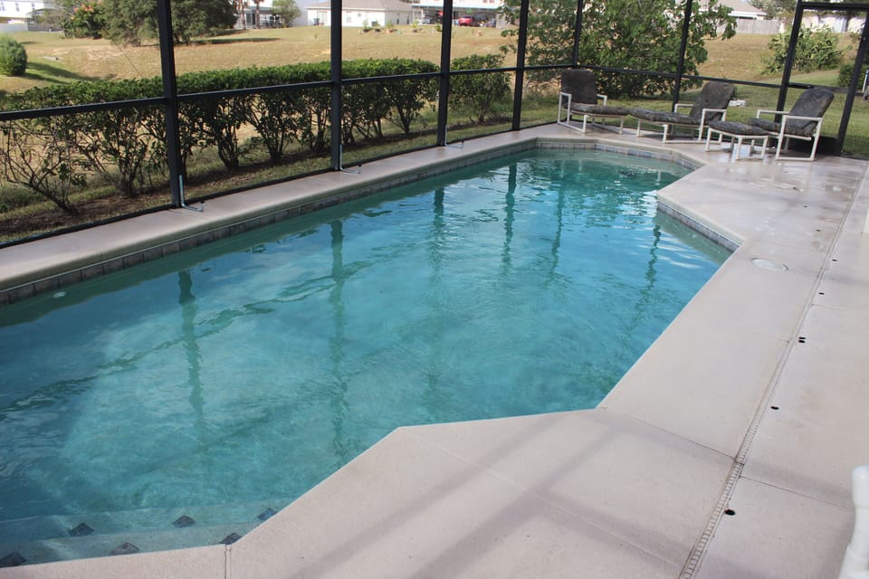 Quiet and secluded pool. Neighbors don't have pools and rear neighbors are far.