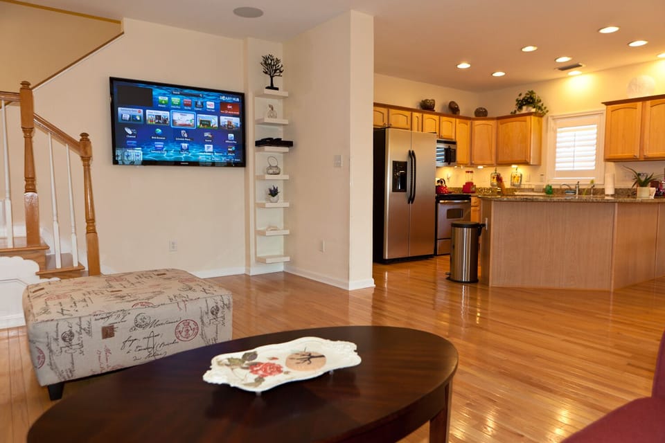 View from the couch - a 60' Smart TV with Netflix and cable included