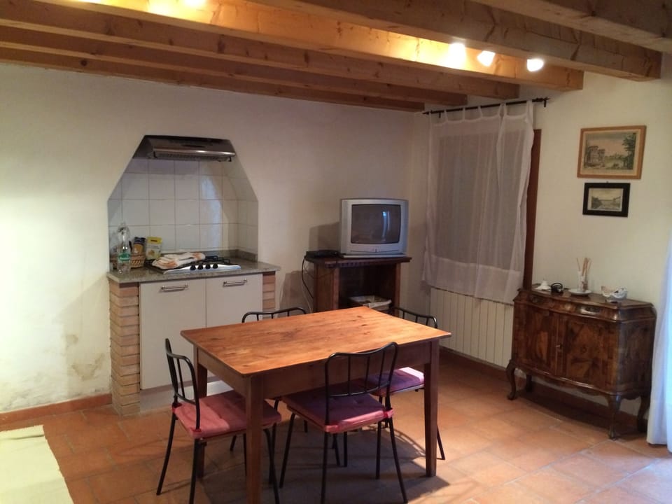 The living / kitchen area