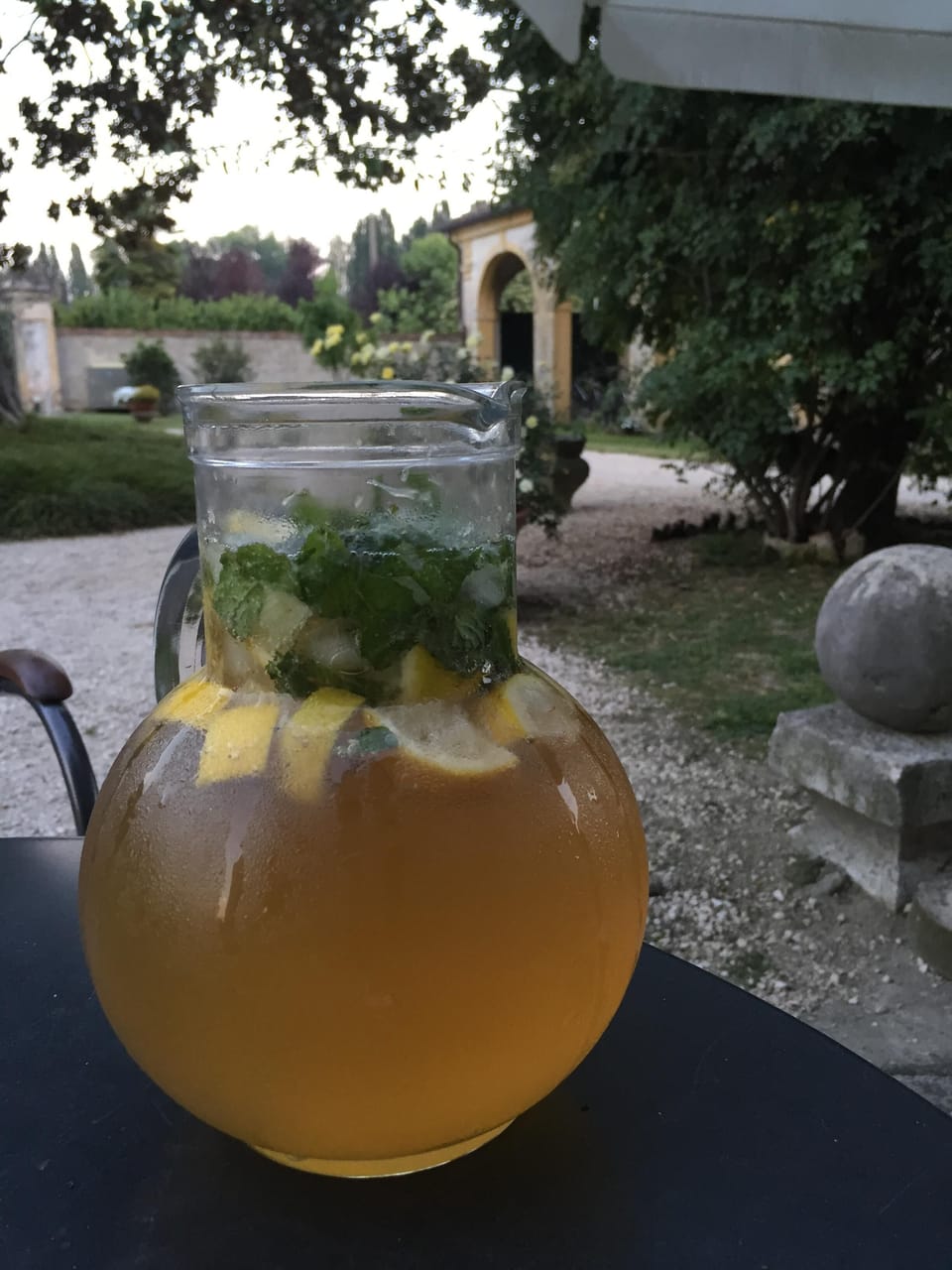 a cool drink in the park.